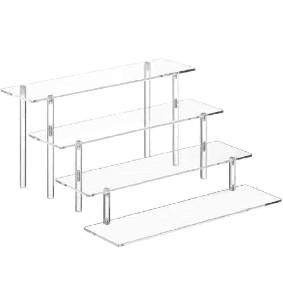 Pop Display Shelf - 4-poziomowy akrylowy stojak na perfumy, przezroczyste
